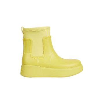 Ghete Chelsea cu talpa wedge si detaliu logo