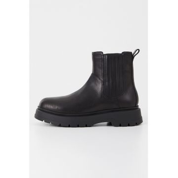 Ghete Chelsea de piele cu insertii elastice