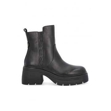 Ghete slip-on de piele cu toc masiv