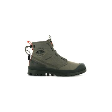 Palladium pantofi Pampa Travel Lite femei, culoarea verde, cu toc plat