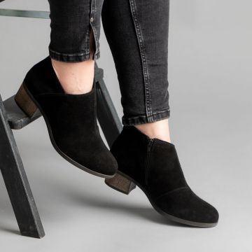 Botine piele 558 Negru Velur Botine piele 558 Negru Velur