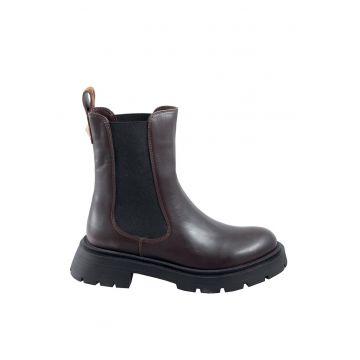 Ghete Chelsea high cut din piele