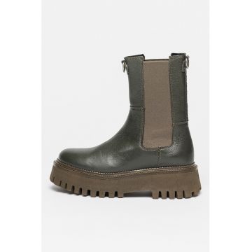 Ghete Chelsea din piele cu segmente laterale elastice Groov-y