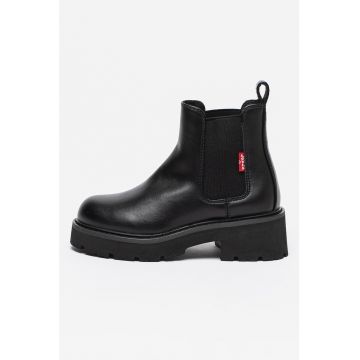 Ghete Chelsea de piele ecologica cu segmente textile Ashley