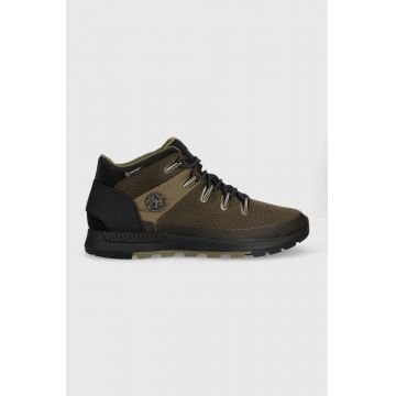 Timberland pantofi Sprint Trekker Mid Fab Wp barbati, culoarea verde