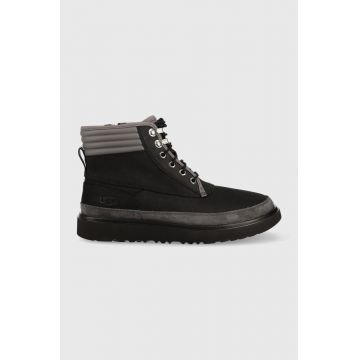 UGG ghete de piele Highland barbati, culoarea negru