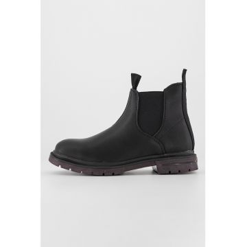 Ghete Chelsea din piele cu segmente textile Spike