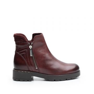 Ghete dama casual din piele naturala, Leofex - 179 Visiniu Box