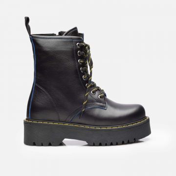 Ghete damă din piele naturală - 364 C Negru Box