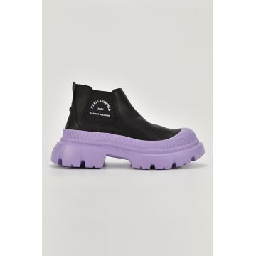 Ghete Chelsea de piele cu logo