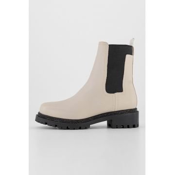 Ghete Chelsea de piele cu segmente din material textil Rick