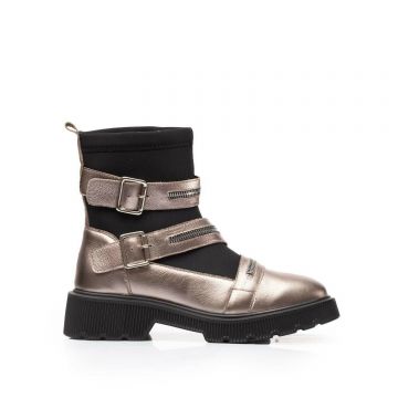 Ghete damă din piele naturală, Leofex - 420 Bronz box sintetic
