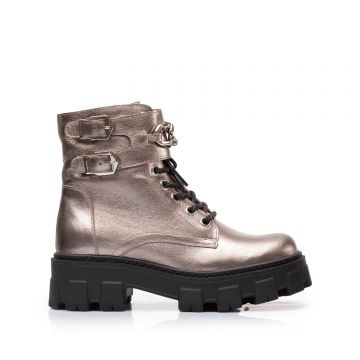 Ghete dama din piele naturala, Leofex - 429 Bronz box