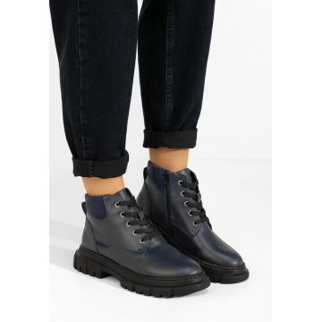 Ghete dama piele Aiqua navy