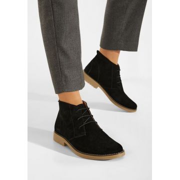 Ghete dama piele intoarsa Kalisa V4 negre