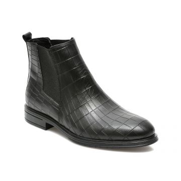 Ghete BRAVELLI negre, 13124, din piele croco