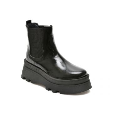 Ghete BRAVELLI negre, 71221, din piele naturala lacuita