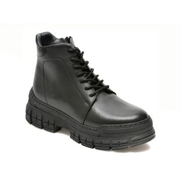 Ghete BRAVELLI negre, 71330, din piele naturala