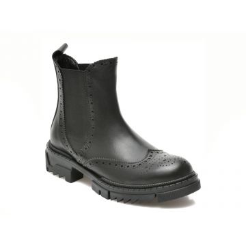 Ghete GOLD DEER negre, 297152, din piele naturala
