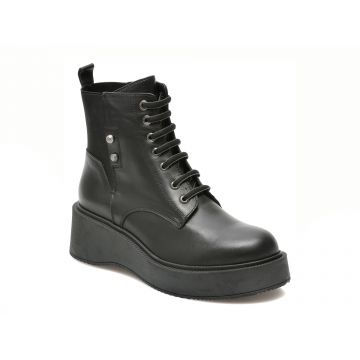 Ghete GOLD DEER negre, 632840, din piele naturala
