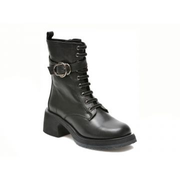 Ghete GOLD DEER negre, 632971, din piele naturala