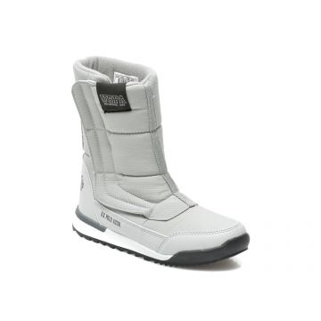 Ghete US POLO ASSN gri, CLARK JR, din material textil si piele ecologica