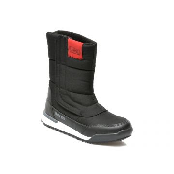 Ghete US POLO ASSN negre, CLARK JR, din material textil si piele ecologica