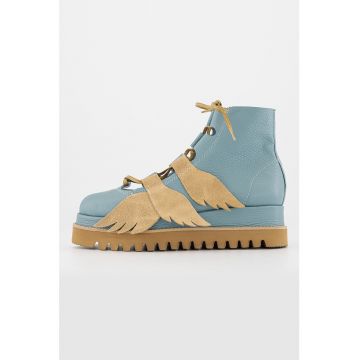 Ghete flatform de piele