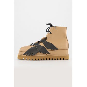 Ghete flatform de piele