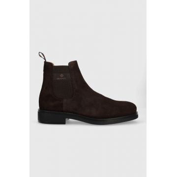Gant botine din piele intoarsa Brookly barbati, culoarea maro