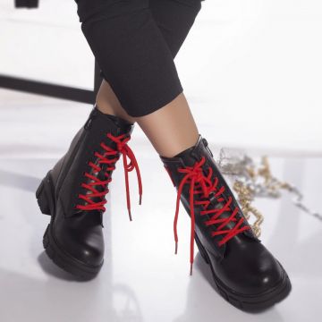 Ghete casual ary piele ecologica usor imblanita negru