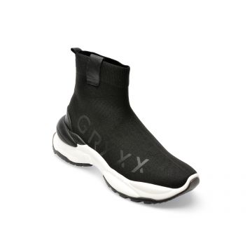 Ghete GRYXX alb-negru, AD11B1, din material textil