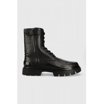 BOSS ghete de piele Chanan barbati, culoarea negru, 50498601