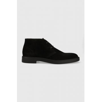 BOSS pantofi de piele intoarsa Calev barbati, culoarea negru, 50500234