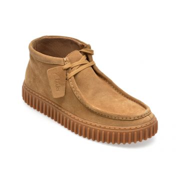 Ghete CLARKS gri, TORHHI, din piele intoarsa
