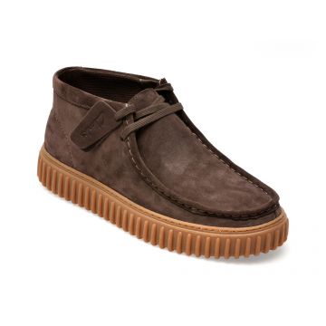 Ghete CLARKS maro, TORHHI, din piele intoarsa