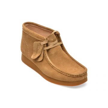 Ghete CLARKS maro, WALEVBT, din piele intoarsa