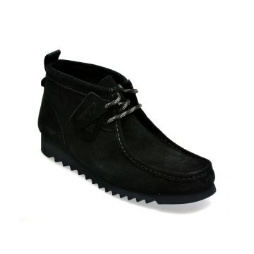 Ghete CLARKS negre, WAL2FT, din piele intoarsa