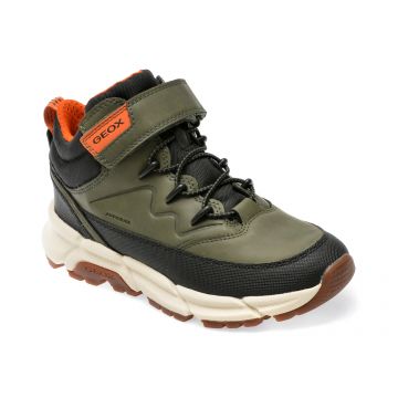 Ghete GEOX kaki, J36LCG, din piele ecologica