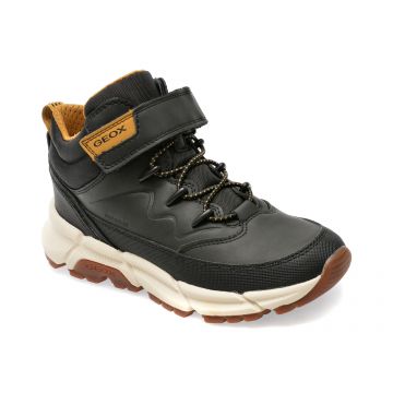 Ghete GEOX negre, J36LCG, din piele ecologica