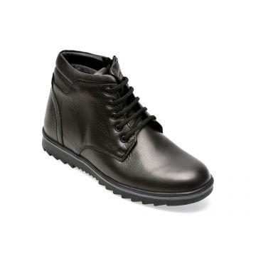 Ghete OTTER negre, T103, din piele naturala