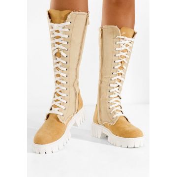 Bocanci inalti dama bej Fomitena