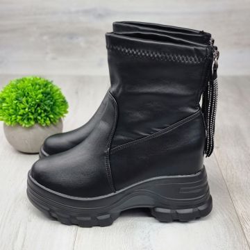 Ghete Damă Negre Cu Fermoar Garnet
