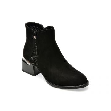 Ghete EPICA negre, JI30028, din piele intoarsa