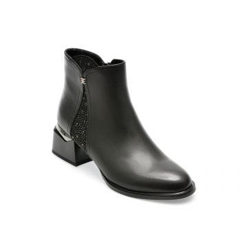Ghete EPICA negre, JI30028, din piele naturala