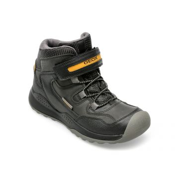 Ghete GEOX negre, J16AEA, din piele ecologica