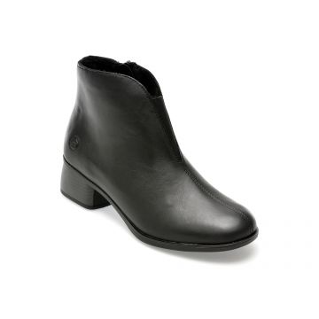 Ghete REMONTE negre, R8870, din piele naturala