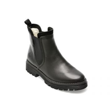Ghete RIEKER negre, Z8584, din piele naturala