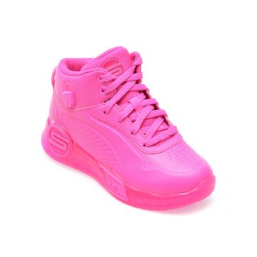 Ghete SKECHERS roz, S-LIGHTS REMIX, din piele ecologica
