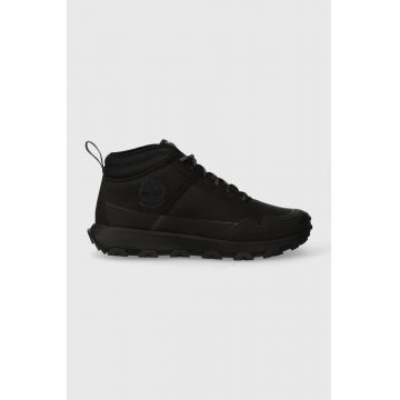 Timberland pantofi Winsor Trail Mid Fab WP barbati, culoarea negru, TB0A67X80151